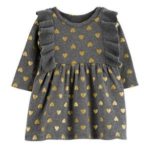 NWT Carter's Heart Ruffle Sweater Dress